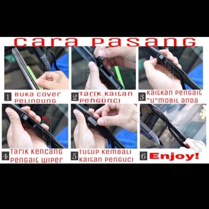 Wiper Kaca Depan Kijang Super Grand Extra Hybrid Caral Karet Frameless best