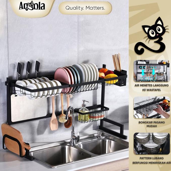 Angola Rak Piring Wastafel G01/G05 Stainless Rak Dapur Serbaguna