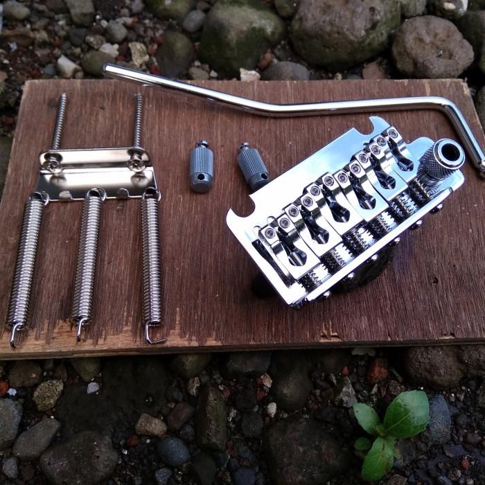 Bridge Tremolo Gitar Gotoh T1502 Chrome Vibrato Dual Pivot Point