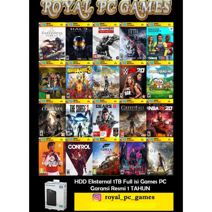 hdd hardisk eksternal 2tb isi full game pc-software