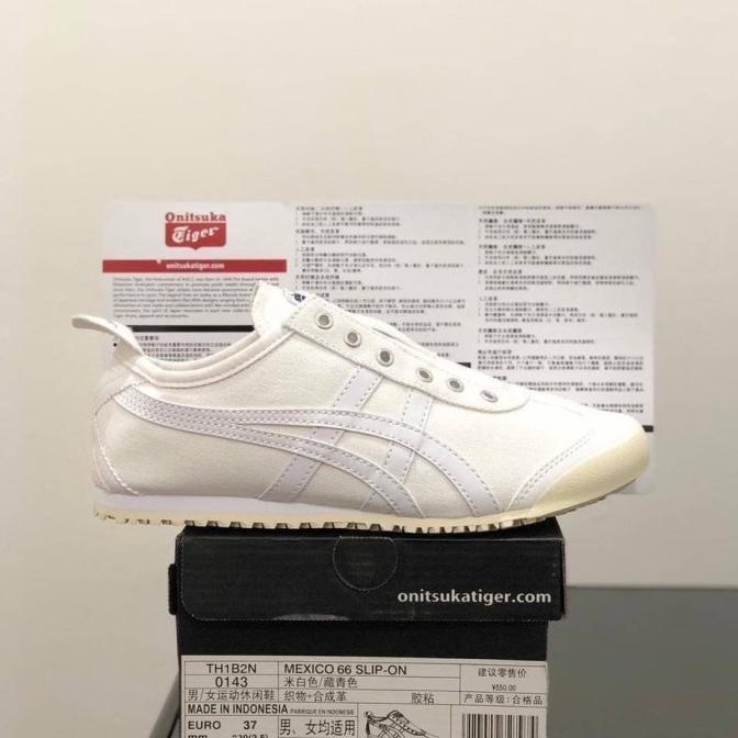 onitsuka original mexico 66 slip on triple white unisex