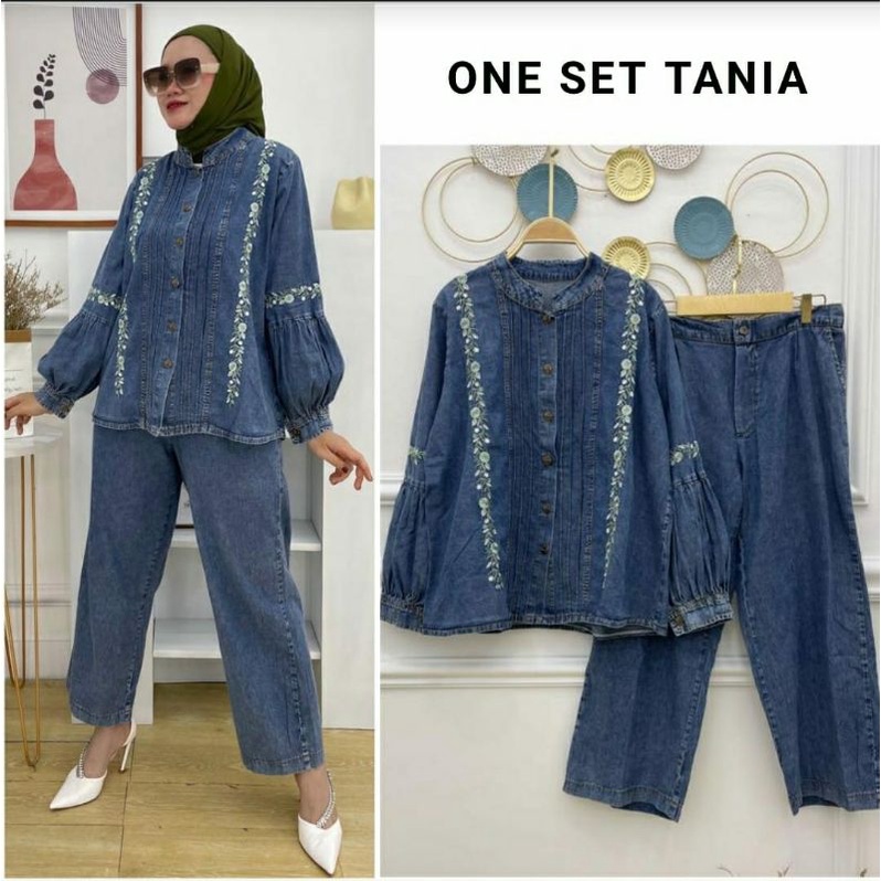 TANIA One Set Jeans | Setelan Wanita | | Setelan Kulot | | Set Bunga | | Jeans Wanita |