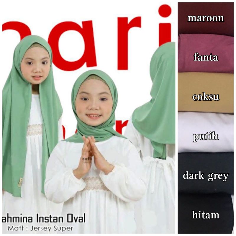 pasmina oval jersey anak/pasmina oval jersey dewasa