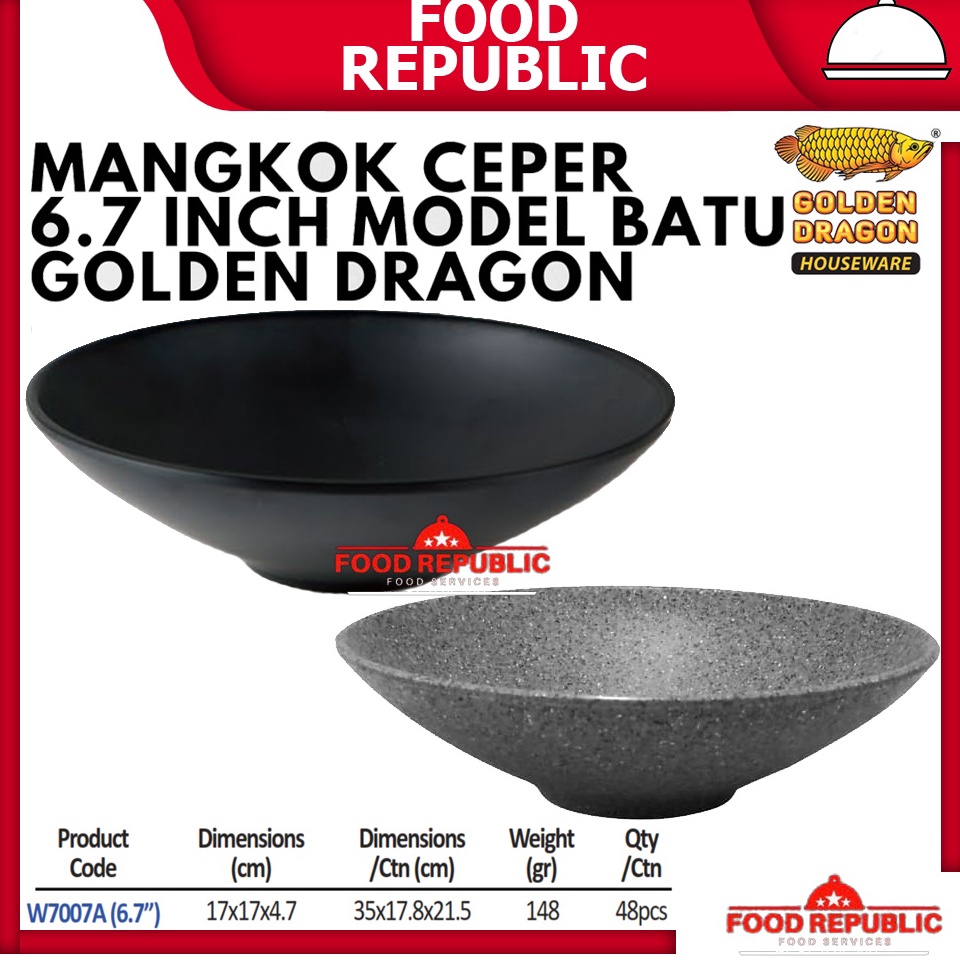 KERG-72 GOLDEN DRAGON MANGKOK CEPER 7 INCH MELAMINE W7007A MANGKUK MELAMIN BOWL 0YW