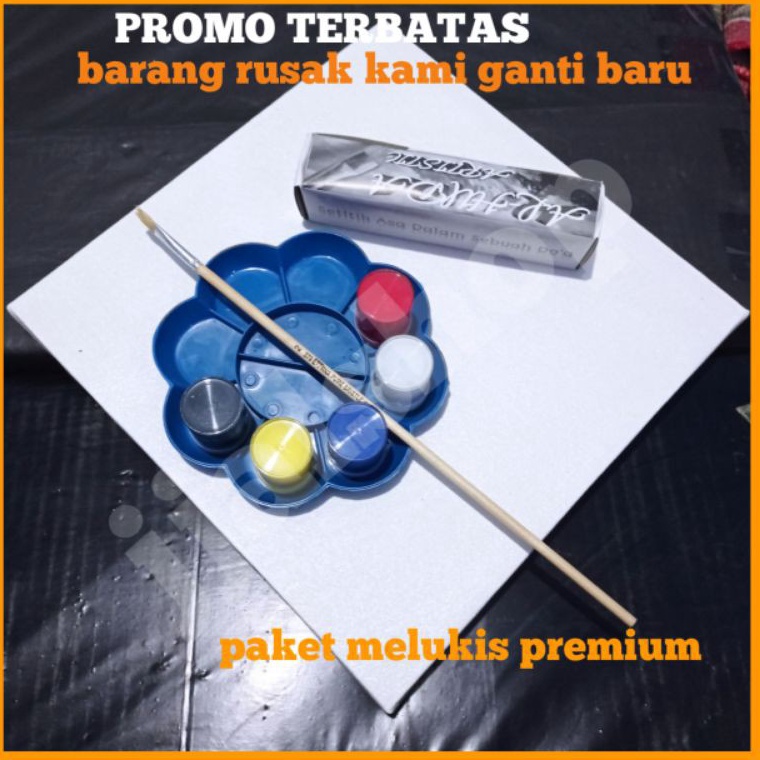 

Terlaris paket lukis komplit ukuran 10x20 cat acrylic kuas palet melukis