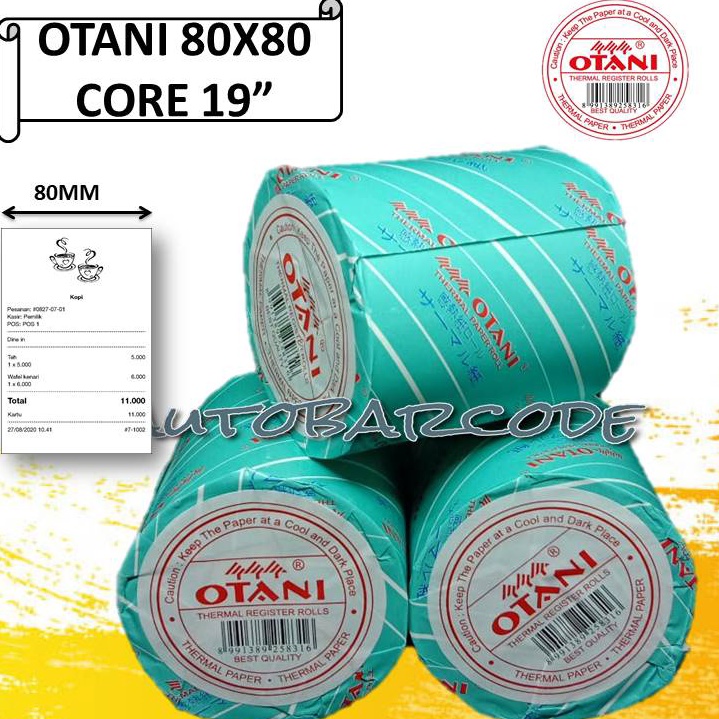 

Termurah KERTAS THERMAL OTANI 80x80 MM KERTAS STRUK 80MM