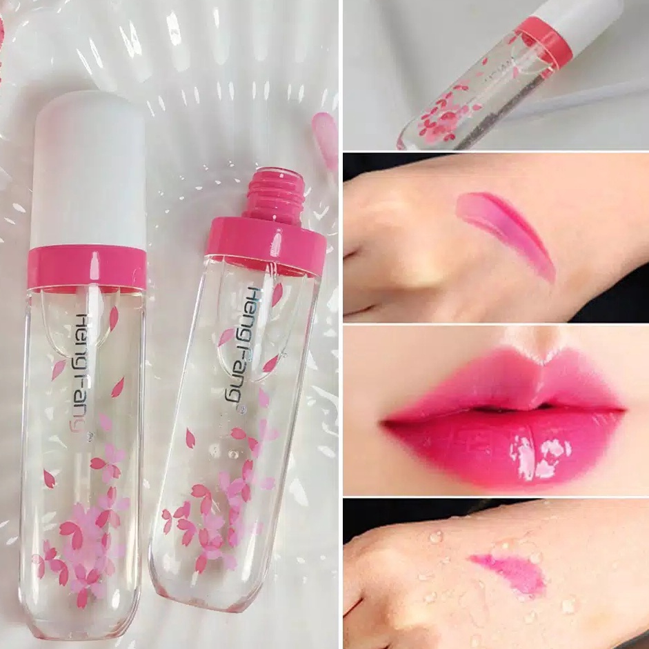 Laris COD Heng Fang Korea Lip Gloss Glass Glaze Cair Warna Bening Tidak Lengket Tahan Lama Makeup - 