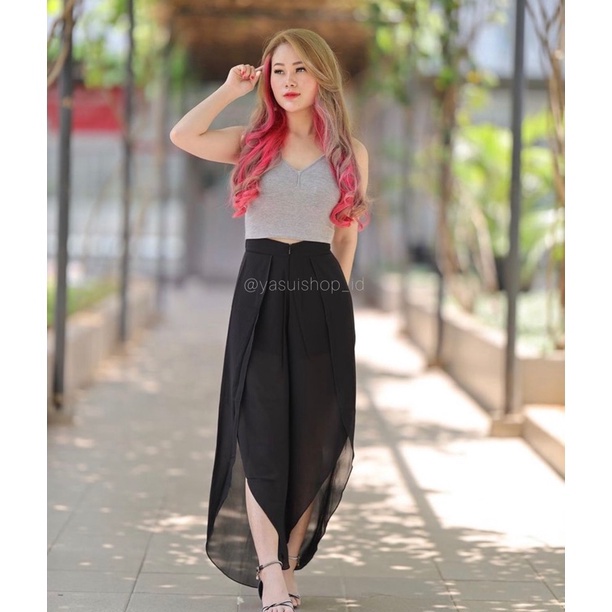 Paling Laris.. BESTSELLER ESCARPAT PANTS (M-XXL) | See Through Chiffon Pants | Celana Chiffon See Th