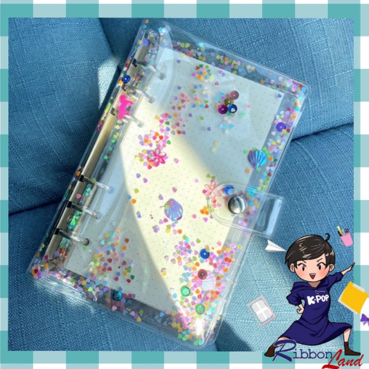 

[EDC ☆ご] A6 ONLY Cover Sequin Manik Binder Diary 6-Ring - berrkualitas!