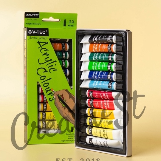 

(♫ Z❣WI] Acrylic V-tec 12 Warna Cat Akrilik Vtec Set Paint- kekiniaan!