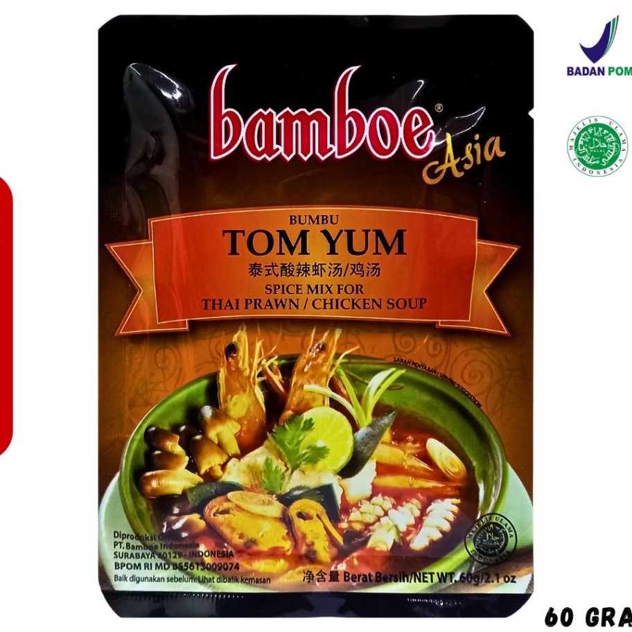 

Terbaru Bamboe Bumbu Tom Yum/Bamboe Spices Tomyam Tom Yam/Tomyum Thailand Halal 60g