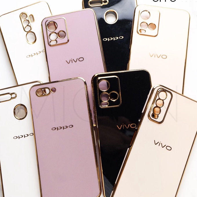 [V-P☑☼F> OPPO 6D Golden Chromic Case for OPPO A5S A12 A11K A7 A3S C1 A1K C2 A52020 A92020 A33 53 A54