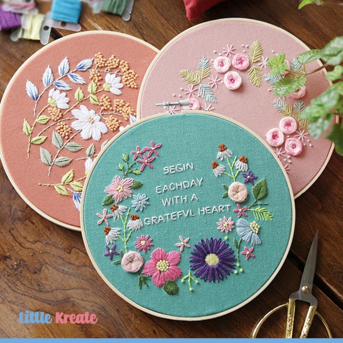 

HE#03 DIY HAND EMBROIDERY KIT / PAKET SULAM BENANG / SET JAHIT BORDIR