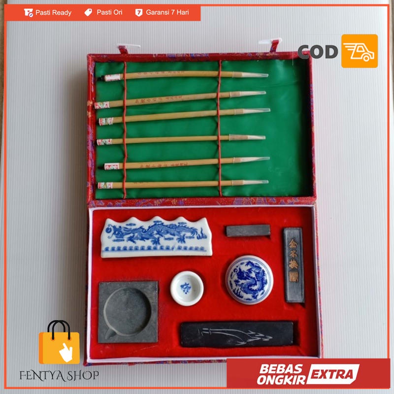 kaligrafi set kuas china mopit set 6 kuas