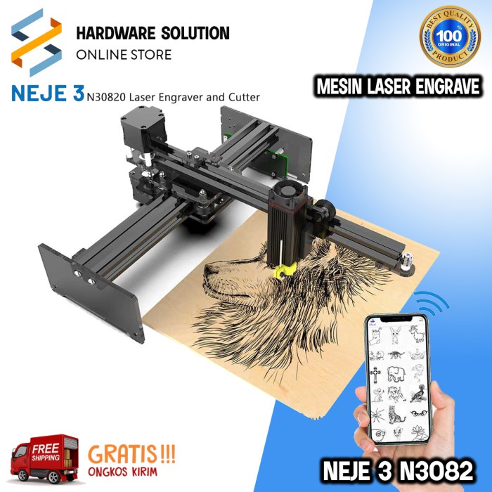 

Mesin Laser Engrave NEJE 3 N3082 Kayu Akrilik MDF Stainless Steel Kaca
