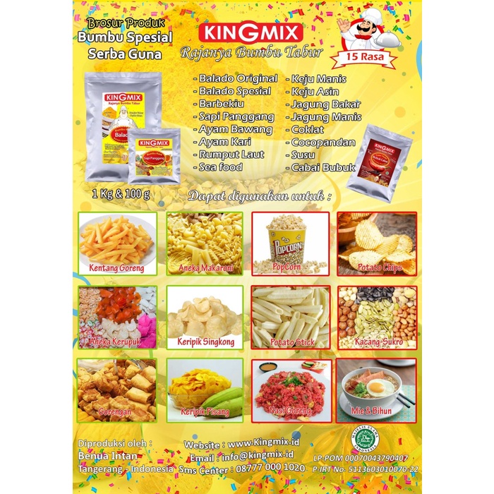 

Bubuk Cabai Super Pedas Kingmix 1 Kg