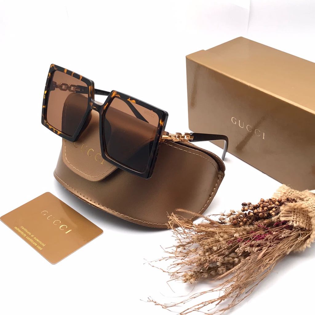 kacamata hitam [ COD ] Fashion Wanita / Gucci Jk21071 Super & Free Cleaners B5F9 sunglasses pria ter