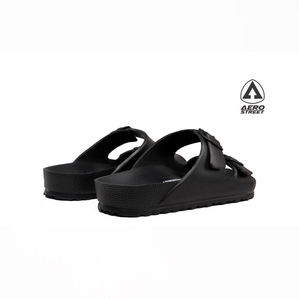 promo terbaru aerostreet 36-44 conifer hitam - sandal sendal selop slip on casual pria wanita aero