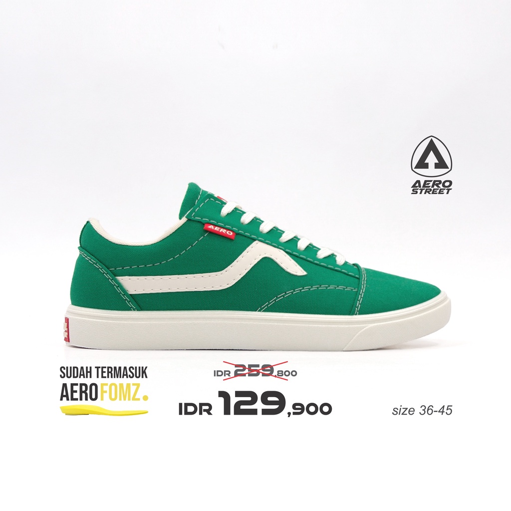 Aerostreet 36-45 Massive Low Hijau Natural - Sepatu Sneakers Casual Sport Sekolah Pria Wanita Aero S