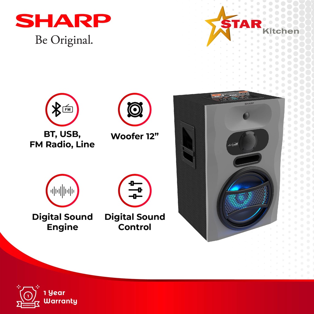 Sharp Audio dan Speaker CBOX-PROX12UBB Pro X Series Grey 110 Watt