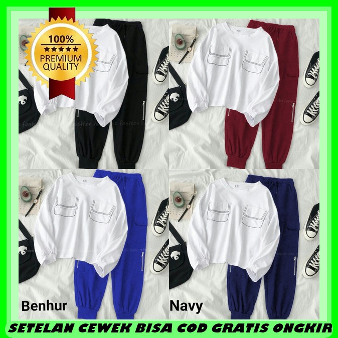 Wanset Kekinian 2023 Setelan Fuji Crinkle Lengan Pendek Wansit Woneset Wanitaa Setelan Wanita Kekini