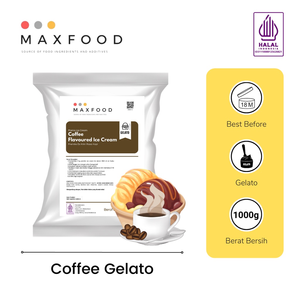 

Gelato Powder Coffee / Bubuk Gelato Rasa Kopi 1 KG