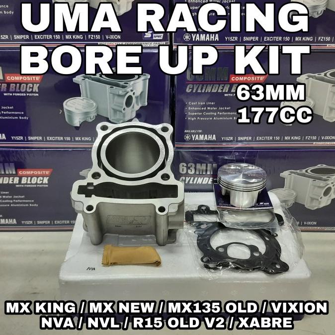 SALE BLOK BORE UP UMA RACING MX KING MX VIXION NVL R15 OLD XABRE 63MM 177 Termurah