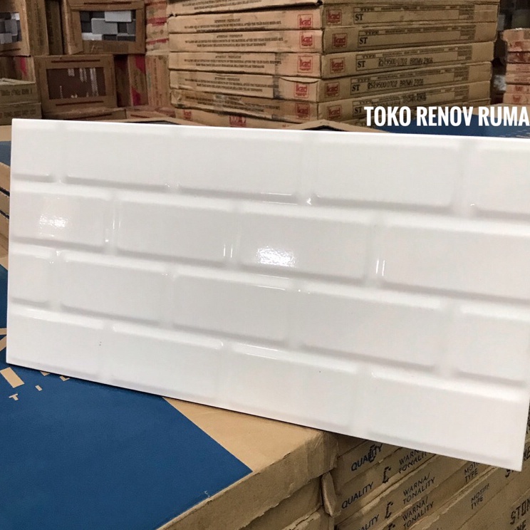 _ DP KERAMIK 25X50 KERAMIK DINDING KERAMIK BATA KILAP (GLOSSY-TIMBUL)/ keramik dinding kamar mandi/ 