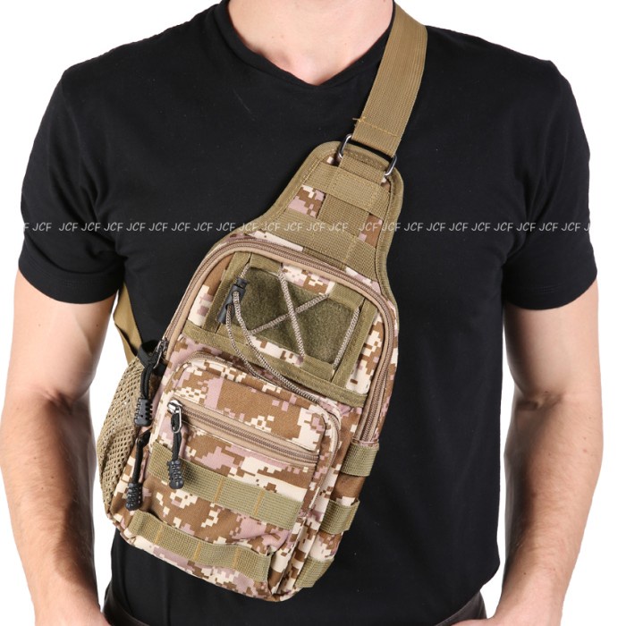 tas selempang pria Tas Army Kanvas Pria Selempang Backpack Import / Tentara TNI Tactical - Coklat Lo