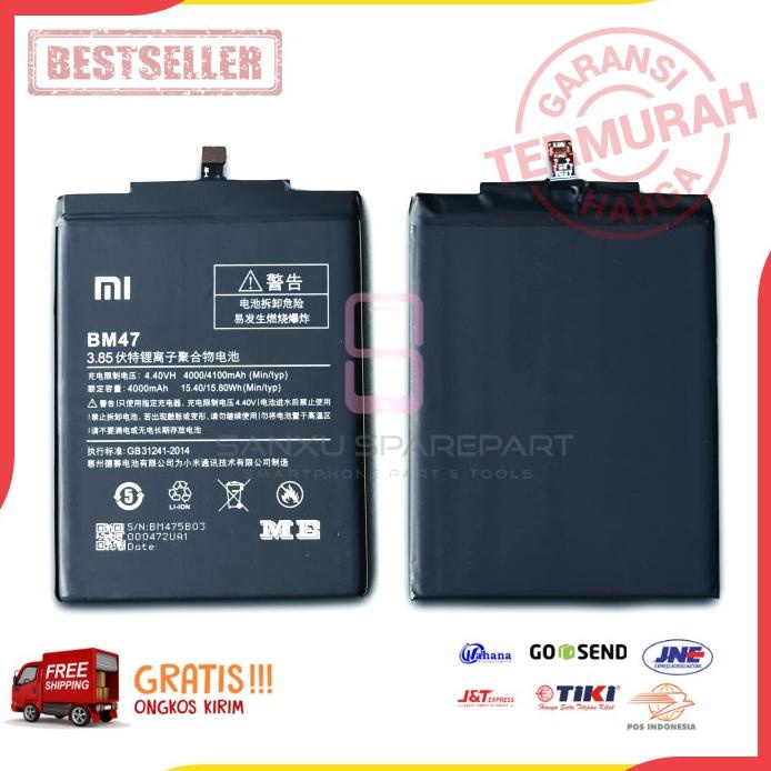 Batre Baterai Xiaomi Redmi 3 Redmi 4X Bm47