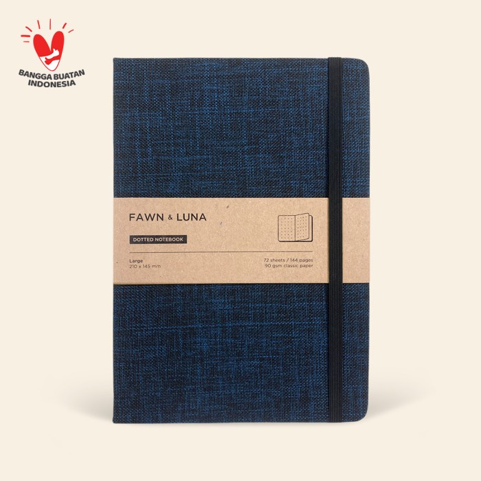 

A5 NOTEBOOK - PLAIN / DOTTED PAPER - DEEP NAVY FABRIC