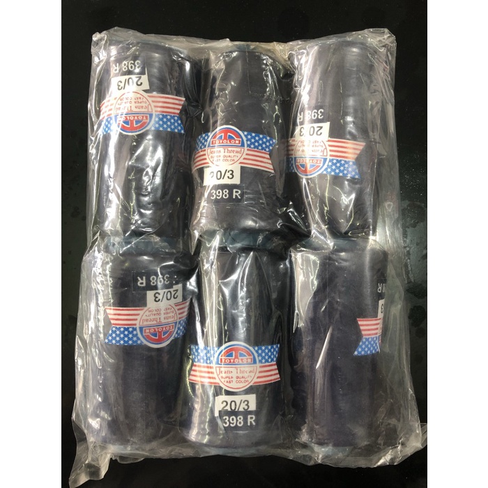 

BENANG JAHIT JEANS TOYOLON 20/3 5000 YARD (PER LUSIN)