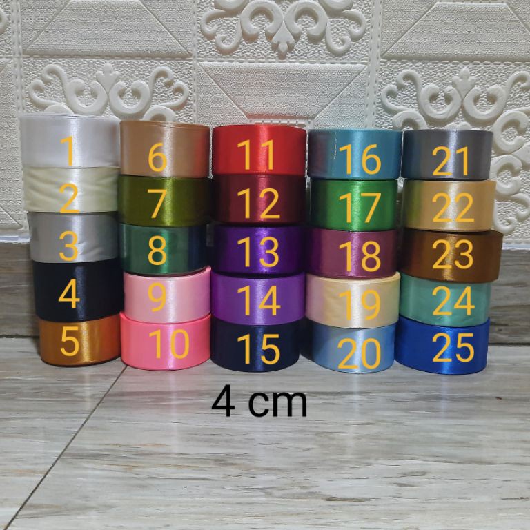 

✹Bestseller dijual per Roll: Pita satin diameter 4 cm N40 ➢