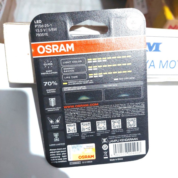 Bohlam Lampu Depan OSRAM LED GOLDEN YELLOW T19 KAKI 1 AC/DC 7935YE terlaris