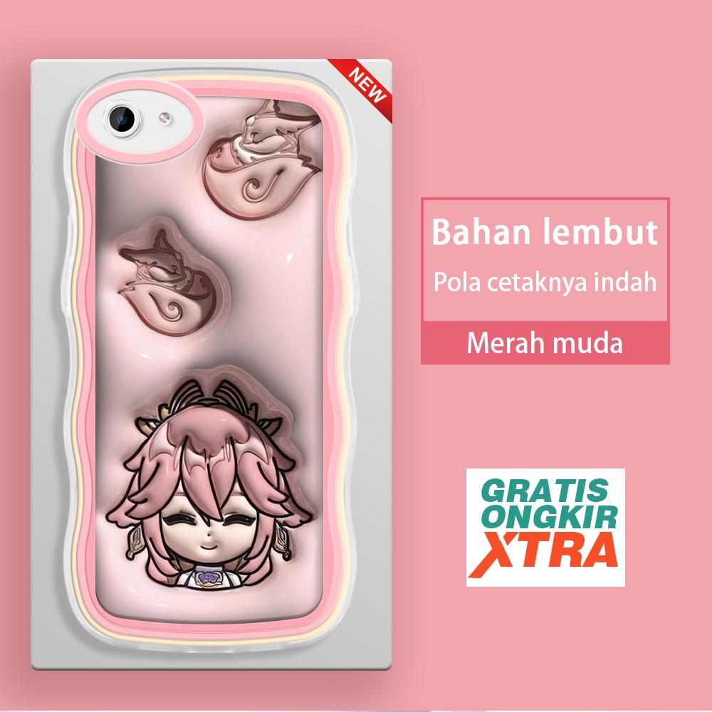 OPPO F1S F3 F5 PLUS F7 YOUTH F11 PRO lite F9 A3 A7X Realme 2 Pro  Casing Ponsel  Pola Genshin impact