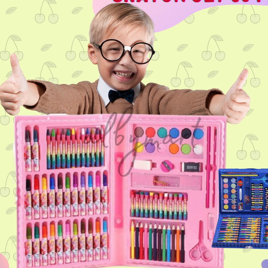 

(TI✯.Q☛> Colouring Set 86 pcs Pensil Warna Crayon set Stationary Kado anakaamanah!