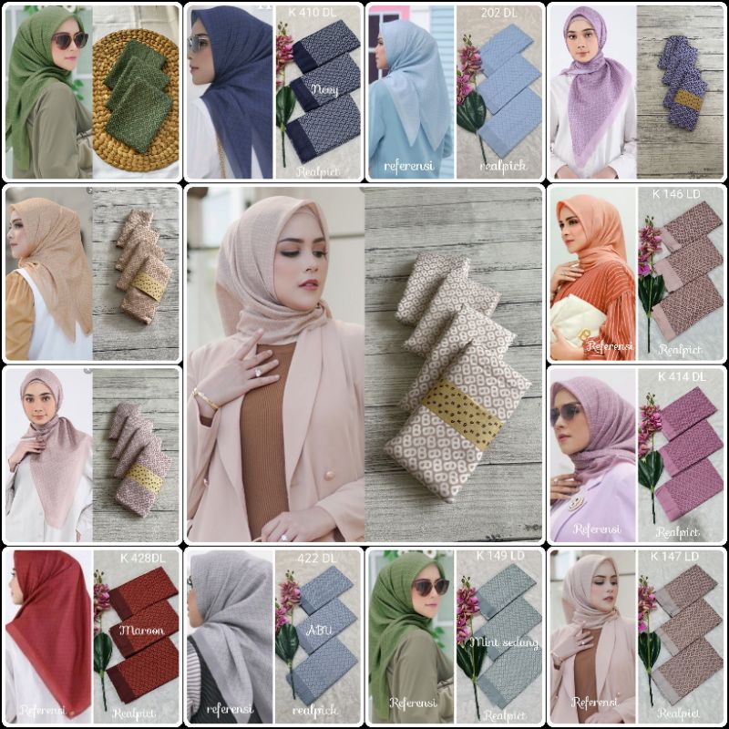 Jilbab voal motif lasercut hijab motif premium (harga grosir)