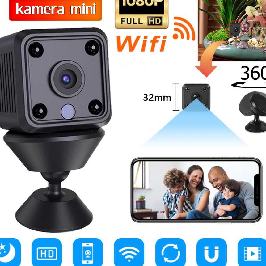 [ごHG.✯U) GEEGEAR Kamera Mini Spy Camera HD 1080P mini cctv camera wifi cctv long distance connect to