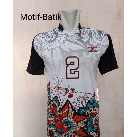 Model Terkini COD jersey voli proliga kaos voli badminton motif batik Harga Termurah