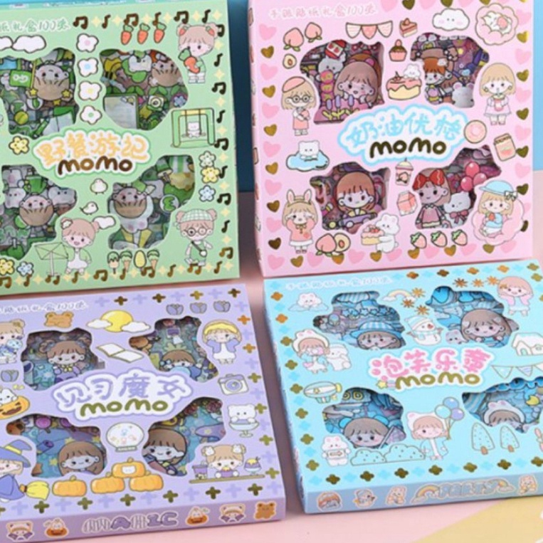 

(㊠.ITJ☆> Stiker Momo x BTS 100 pcs Stiker Motif Korea Lucu Anti Air Stiker Waterproof isi 100- terrviral.!