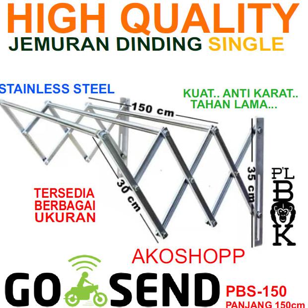 SALE Jemuran Lipat Dinding Stainless PLBOK Single 150 CM Termurah