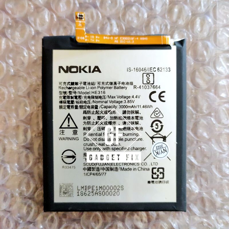 Baterai Batre Nokia HE316 Original HP Nokia 6 TA-1021 TA-1000 TA-1033 TA-1003 Battery Batrei Tanam H