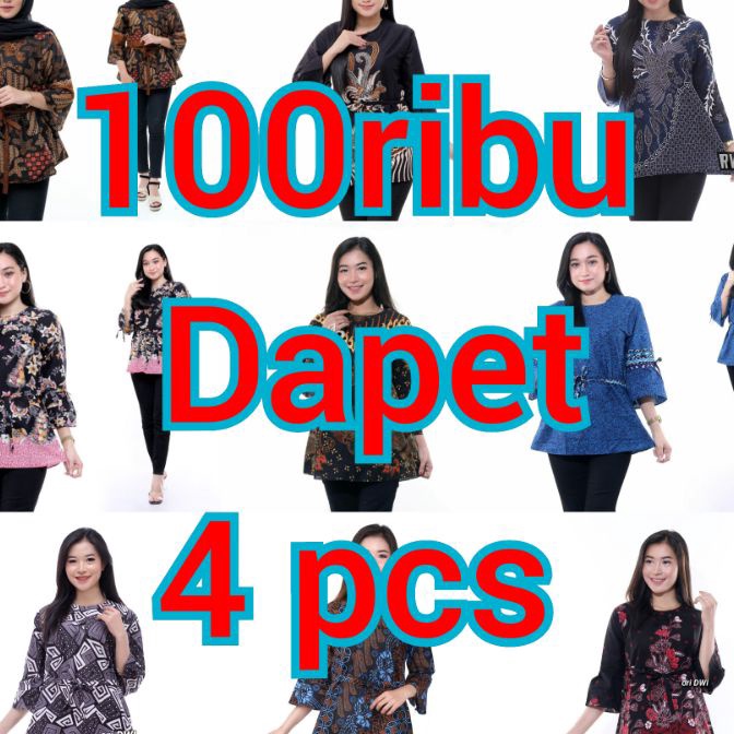 [BL➛.N✪) BAJU BATIK WANITA MODERN MONALISA GENES M,L,XL asli PEKALONGANsiaap.dikirim.