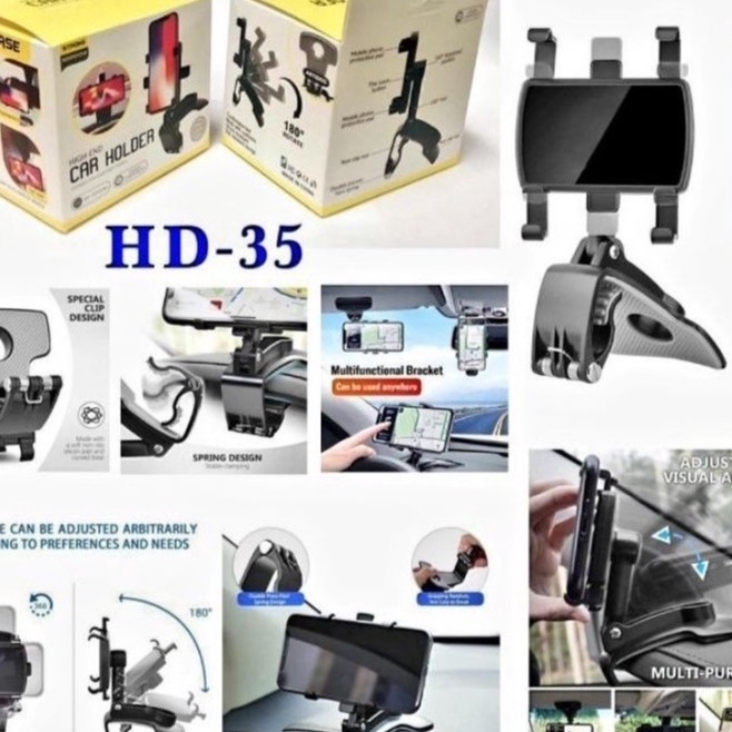 (GP㊚.T◆) HD35 Holder Mobil Multi fungsi Kaca Spion Tengah / Holder Hp Dashboard Mobil Car holder HD-