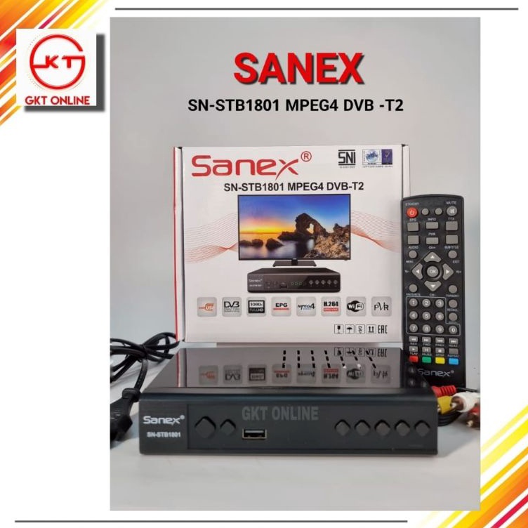 'IqT Set Top Box Sanex SN-STB1801 DVB-T2/Receiver Tv Digital STB DVB-T2 o Murah ツ.