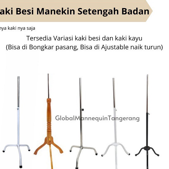 ➼ Tiang Besi Manekin Setengah Badan MAnekin Kaki Besi Penyangga tiang Manekin ★ ✾