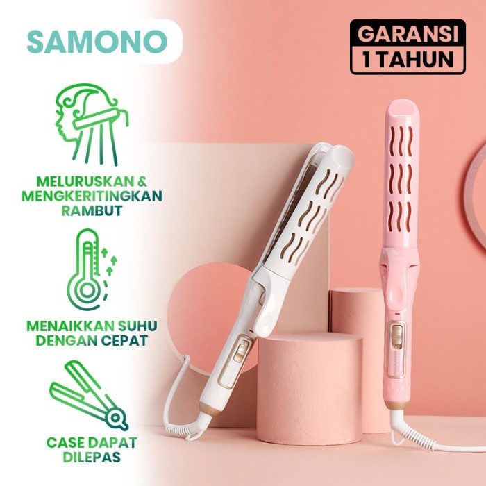 Hot Sale Catokan Rambut Samono Shs002 Wanita 2In 1 Hair Curler Hair Straighten Diskon