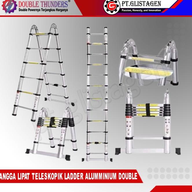 Tangga Teleskopik Aluminium Double 2.5Meter + 2.5Meter ( 5 Meter )