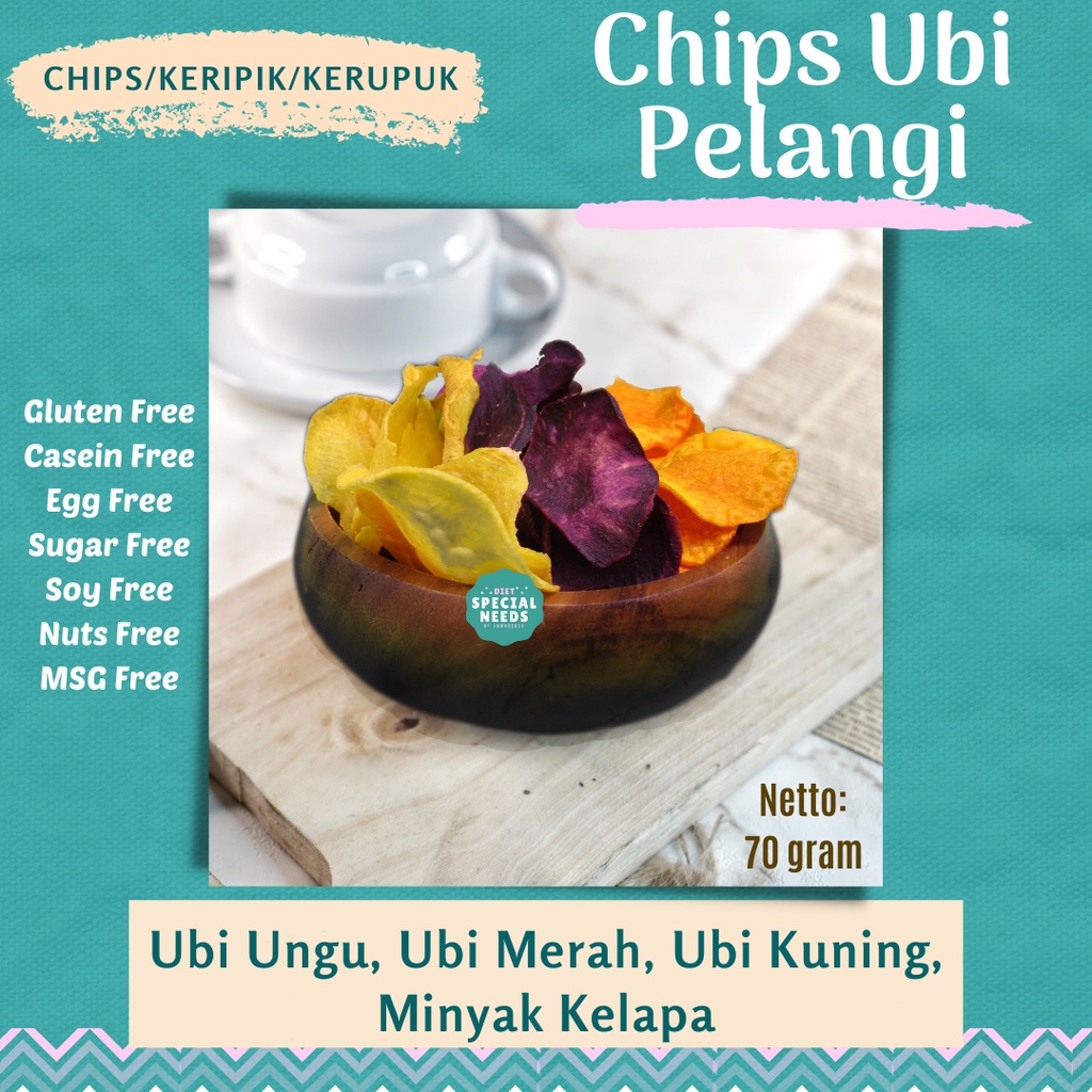 

Chips Ubi Pelangi Digoreng Dgn Nyak Kelapa / Coconut Oil - Gluten Free Sugar Free Dairy Free Msg