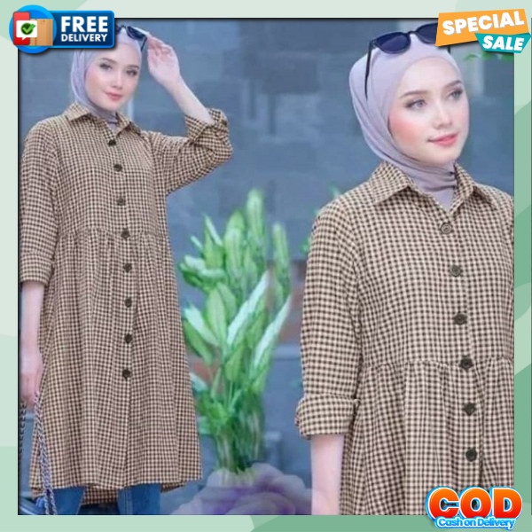 Berkualitas Lengan Allsize Rumik Pakaian Long Tunik Stripy Terbaru Strip Murah Bsju Dwasa Rmaja 2023